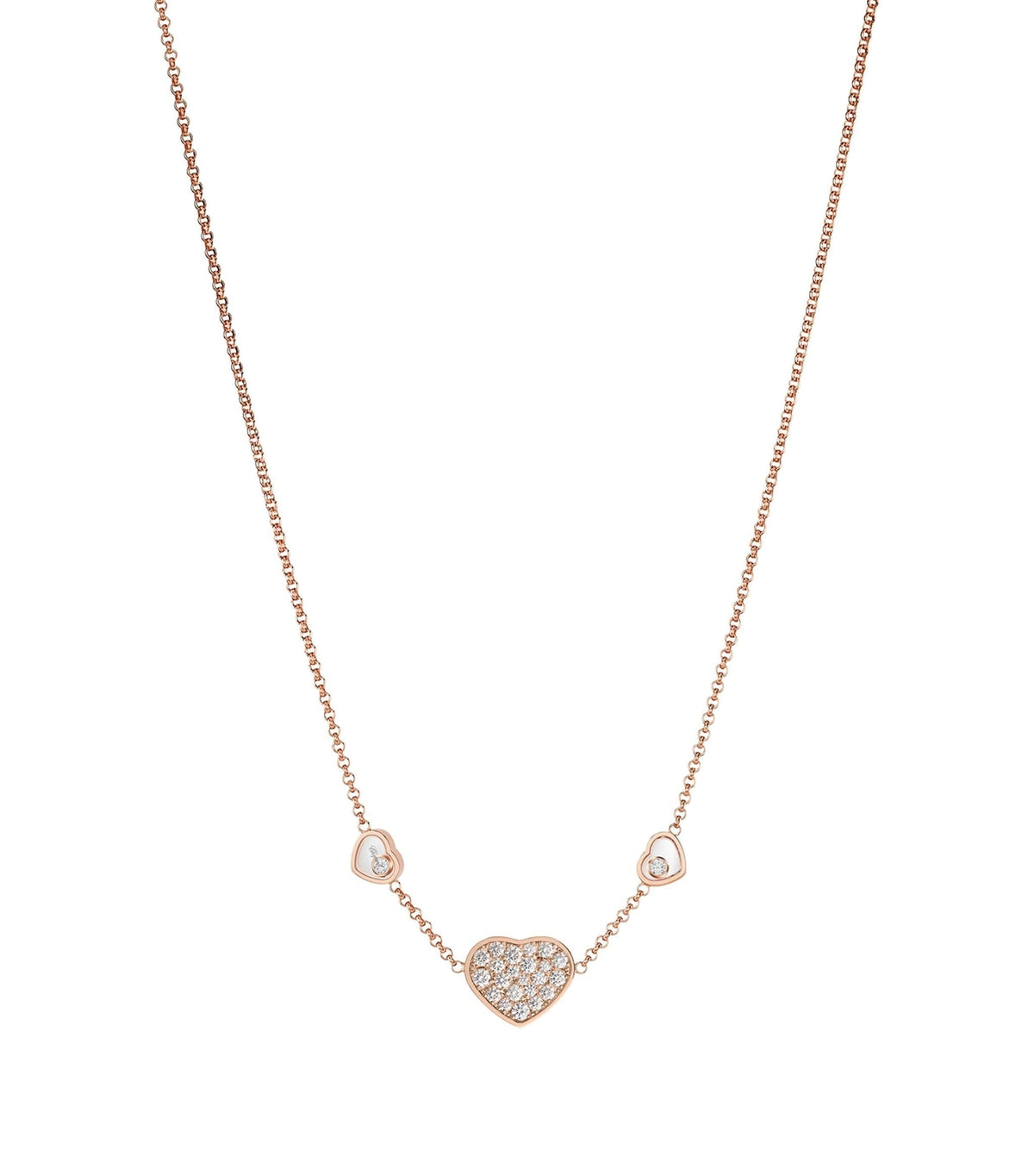 Chopard Happy Heart Necklace 3 Motifs Cubic Zirconia