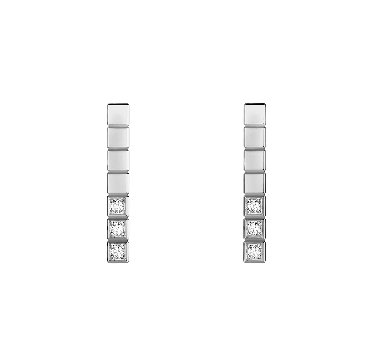 Chopard Ice Cube Silver Diamonds Earrings