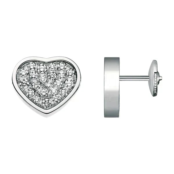 Chopard Happy Heart Earrings Silver Diamond