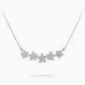 Graff Wild Flower Silver Cubic Zirconia Line Necklace