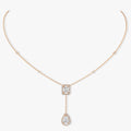 Messika My Twin Cubic Zirconia Pink Gold Tie Necklace