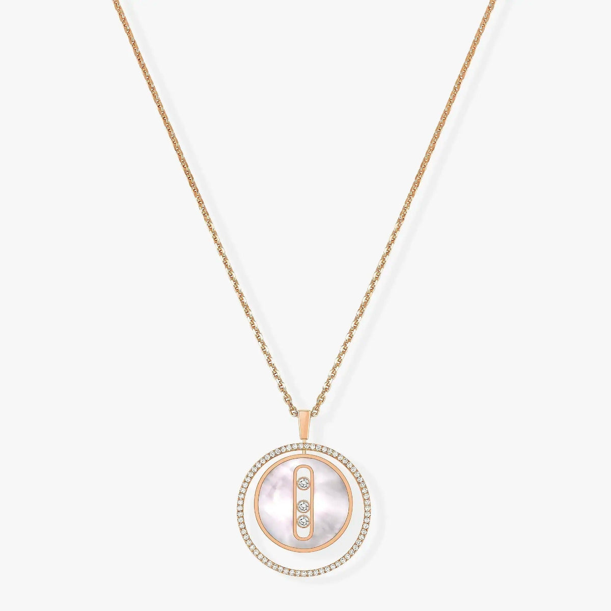 Messika Lucky Move Mm Nacre Blanche Cubic Zirconia Necklace