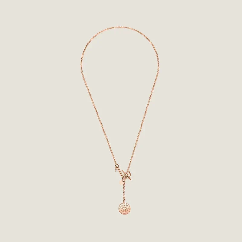 Hermes Ex-Libris Pendant Pink Gold Small