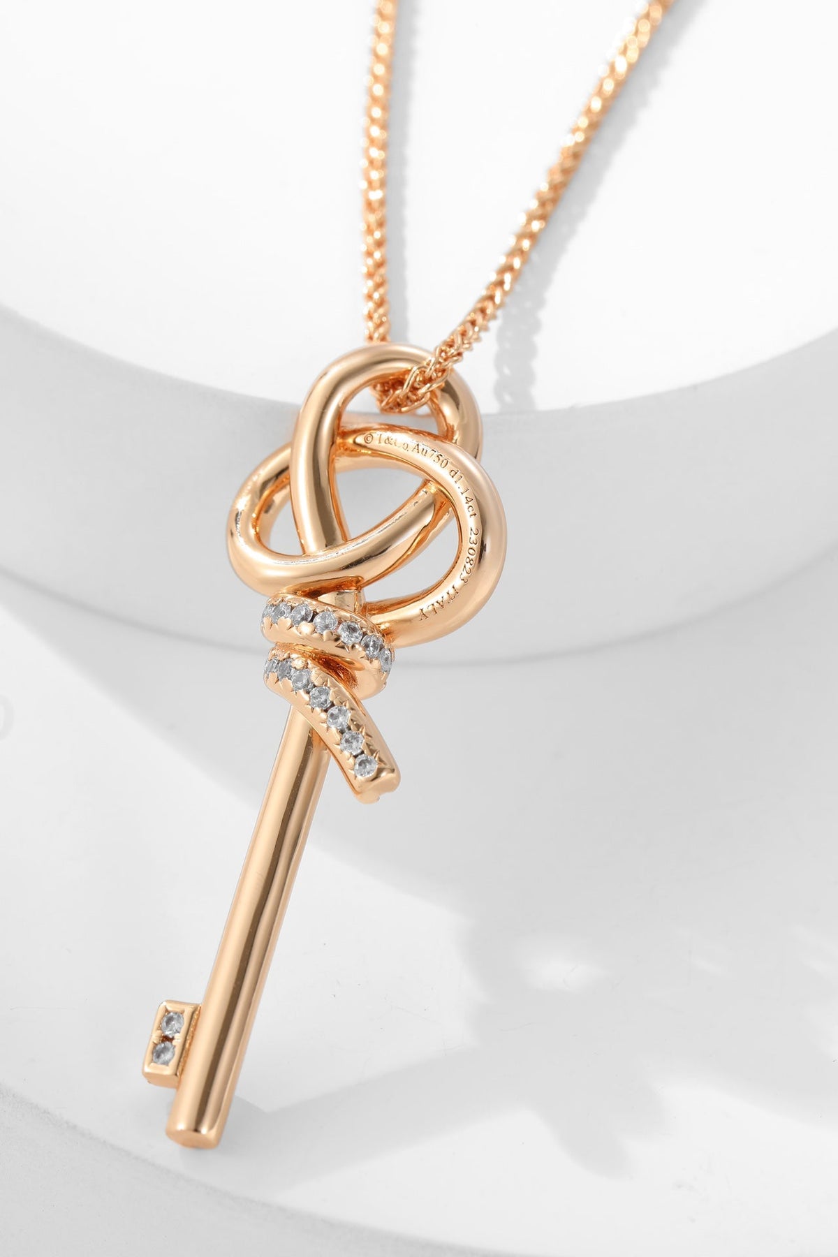 Tiffany Tiffan Key Woven Cubic Zirconia Necklace
