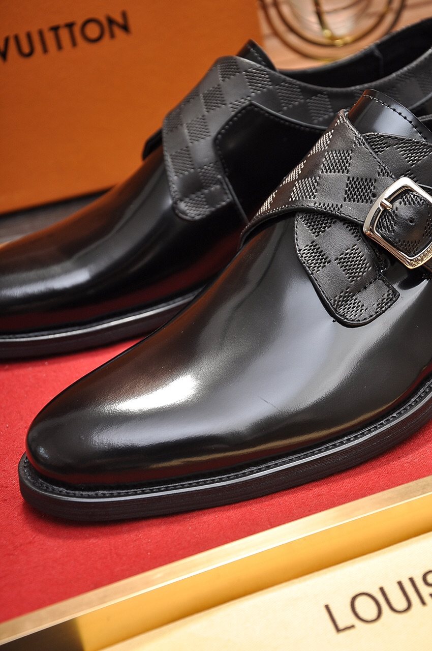 Louis Vuitton Black Buckle Strap Dress Shoes — detail