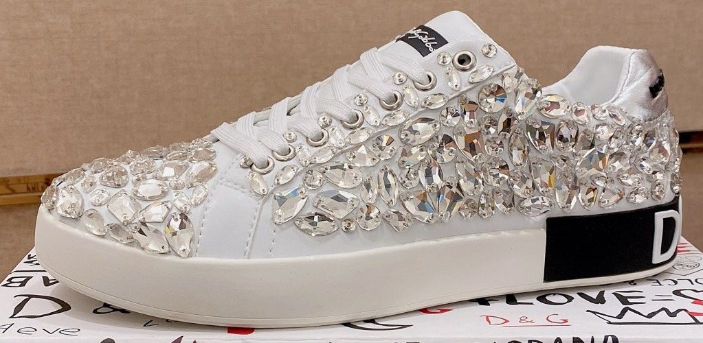 Dolce & Gabbana Crystal-Embellished Low-Top Sneakers — front