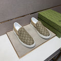 Men's Beige Patterned Slip-On Sneakers — hero
