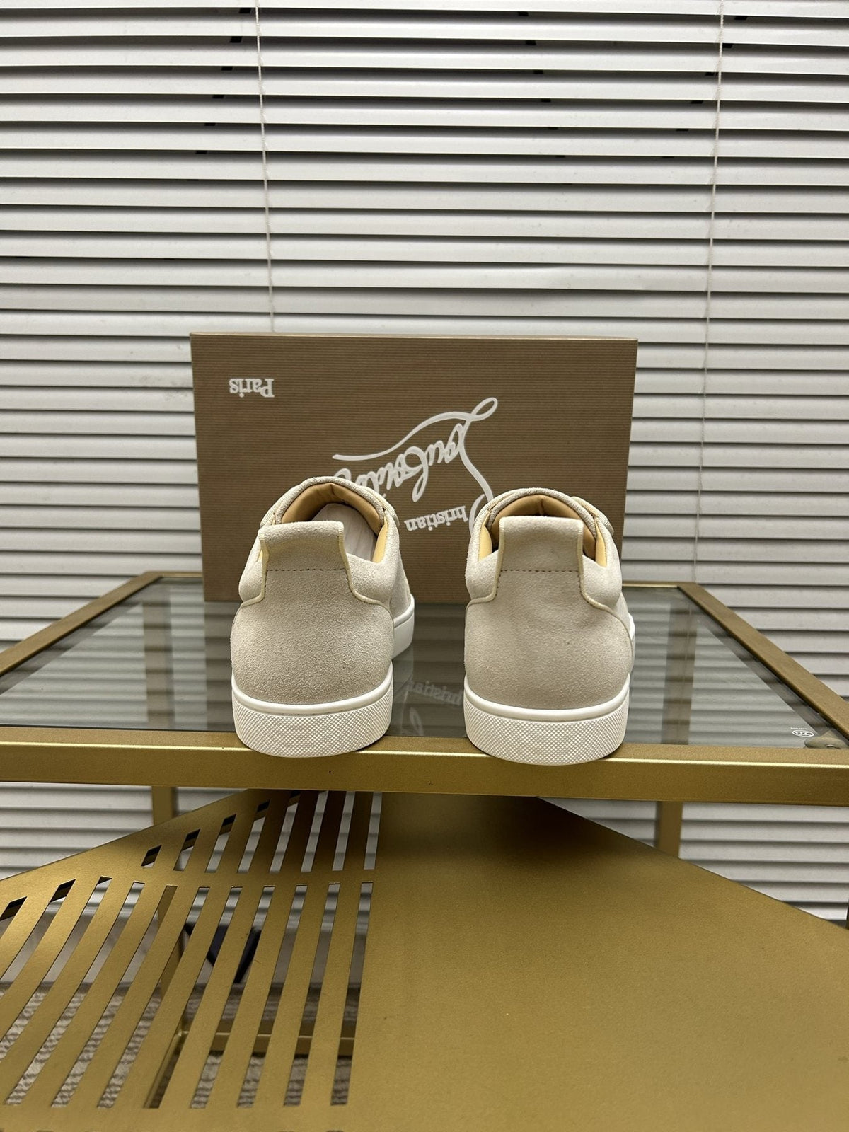 Christian Louboutin Light Beige Low-Top Sneakers — back