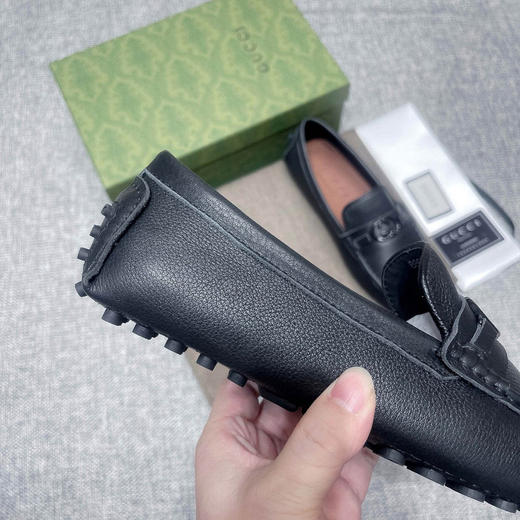 Gucci Black Hardware Loafers — detail