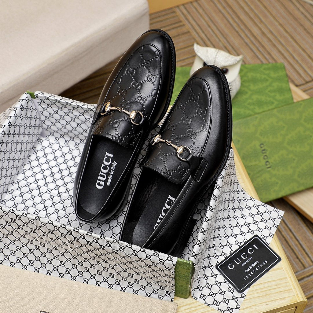 Gucci Black Horsebit Loafers — front
