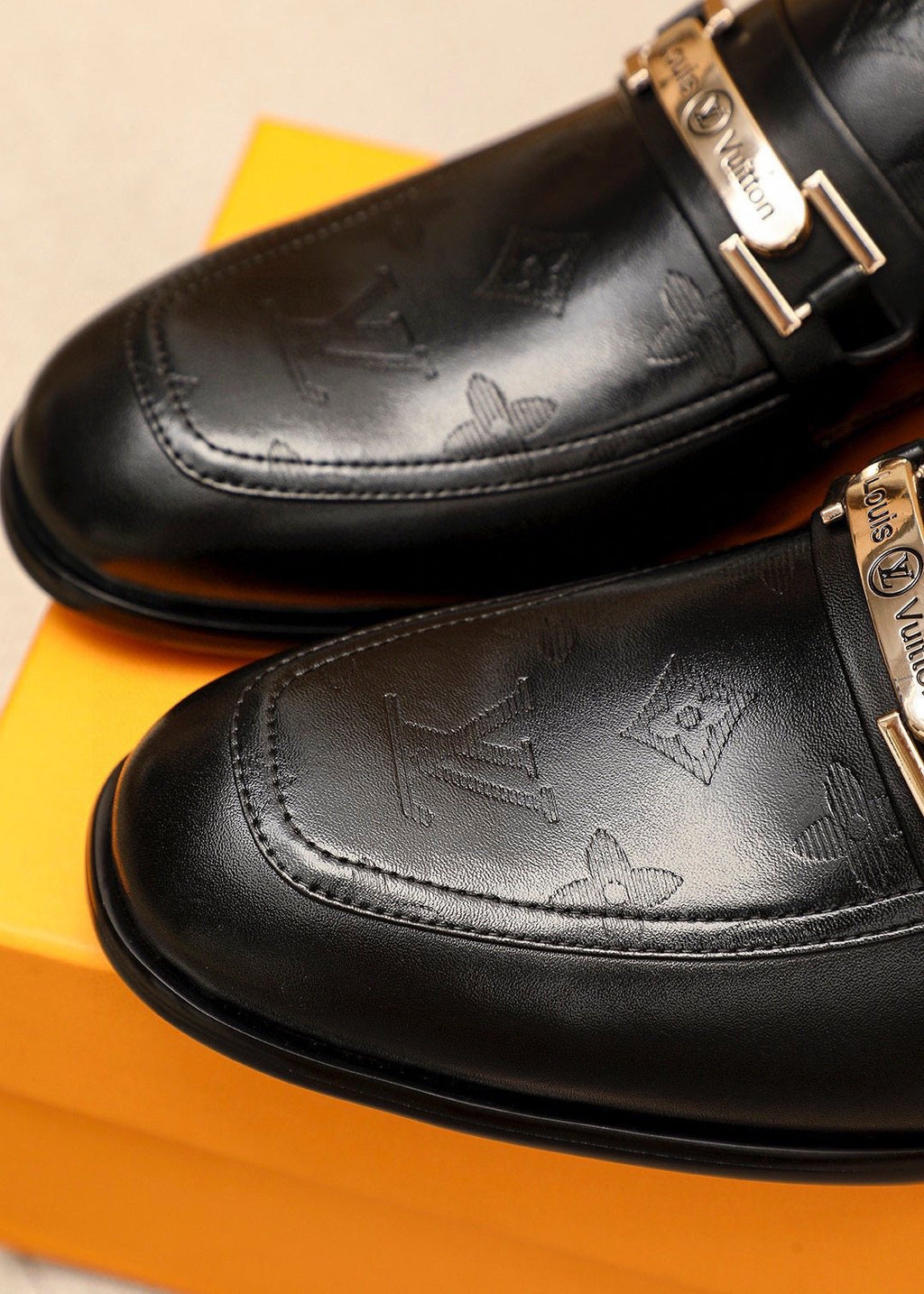 Louis Vuitton Black Bar Loafers — detail