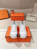 Men’s White and Gray Low-Top Sneakers — front