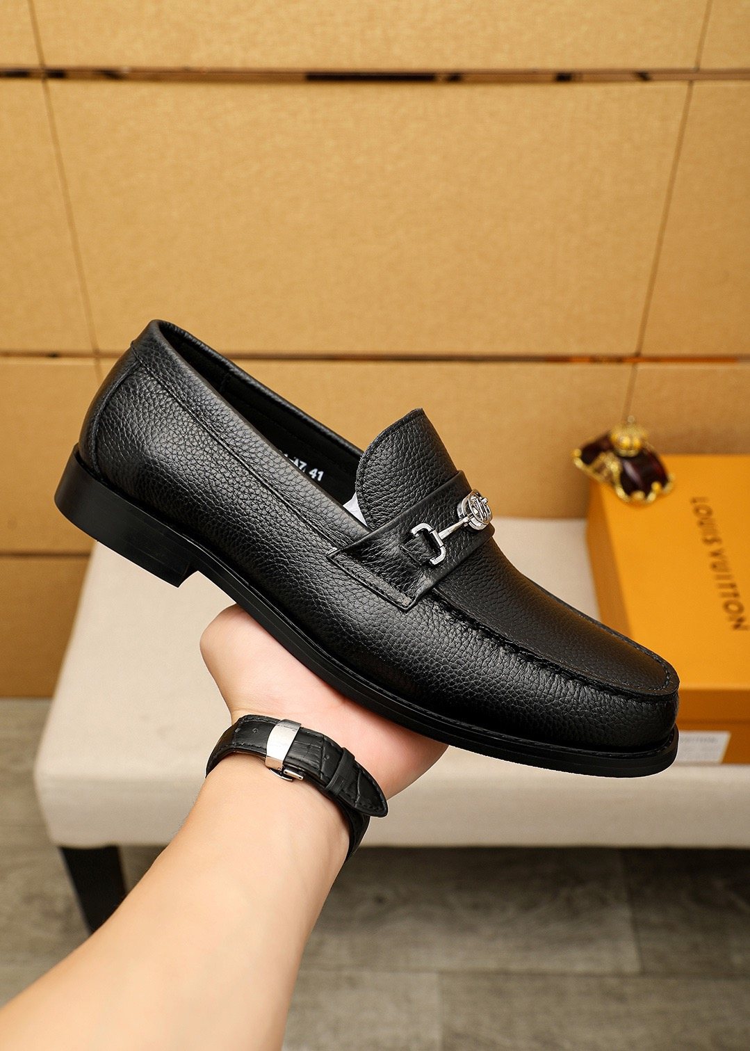 Louis Vuitton Black Hardware Loafers — side