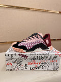 Dolce & Gabbana Pink Patterned Low-Top Sneakers — hero