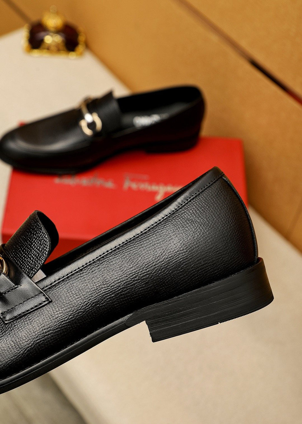 Ferragamo Black Bit Loafers — detail