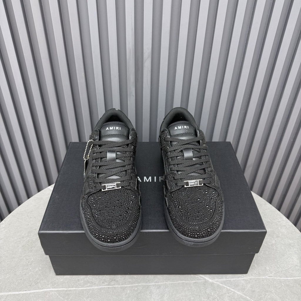 AMIRI Black Embellished Low-Top Sneakers — front