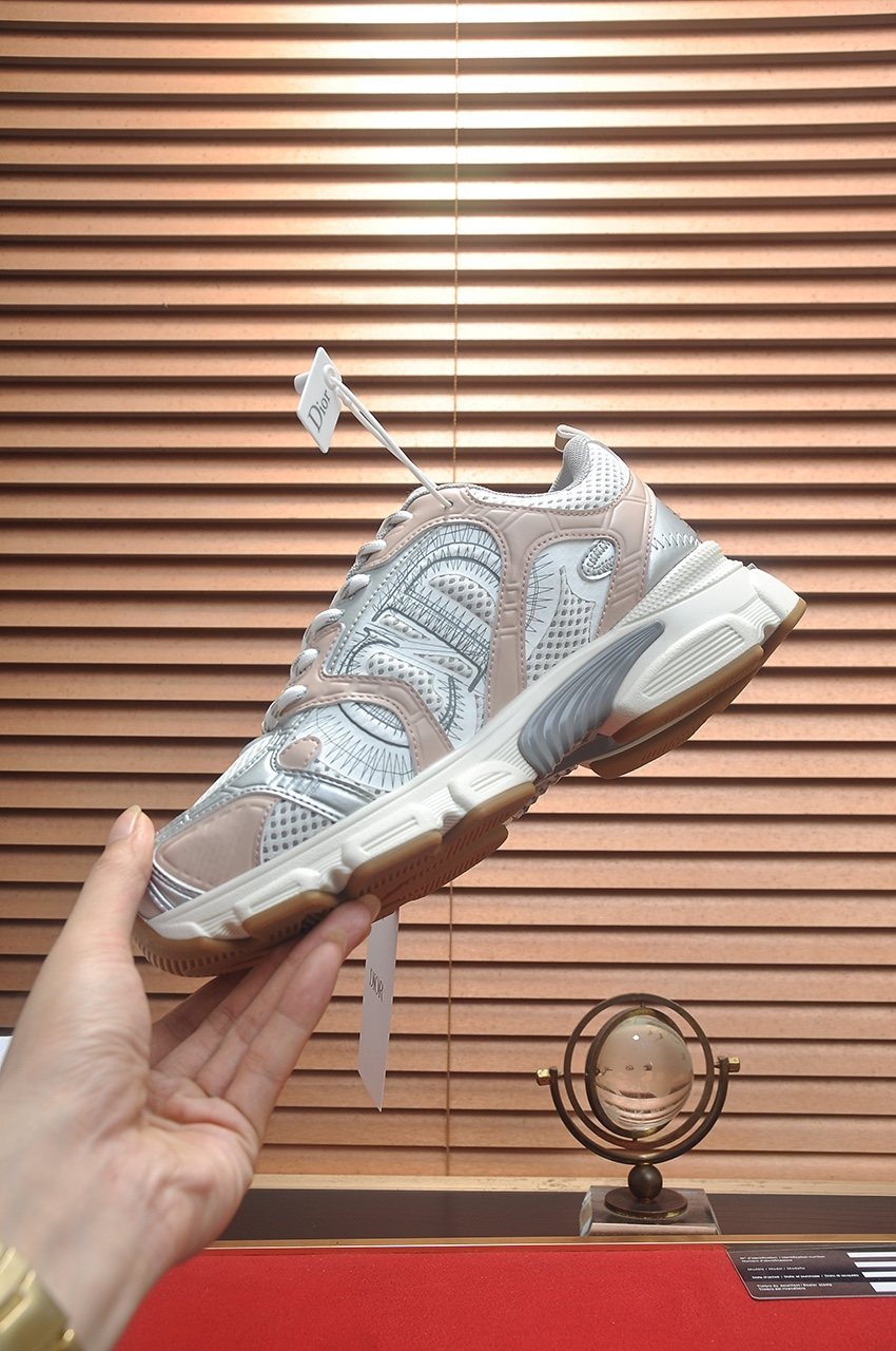 微商相册测试鞋子-Dior White Mesh Low-Top Sneakers — side