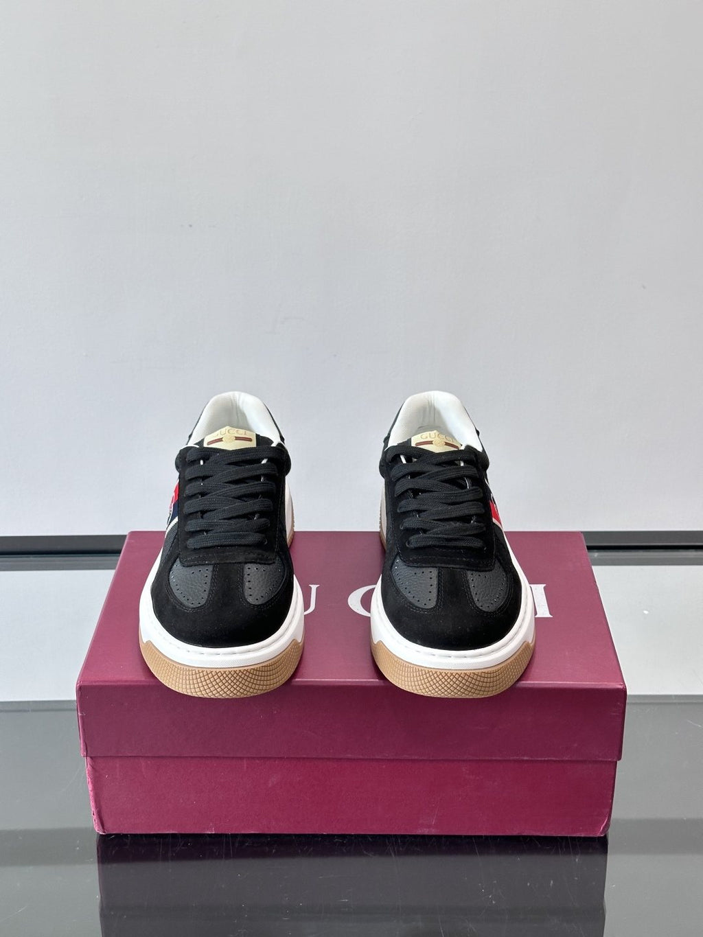 Gucci Black Stripe Sneakers — front
