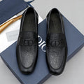 Dior Black Embossed Leather Loafers — hero