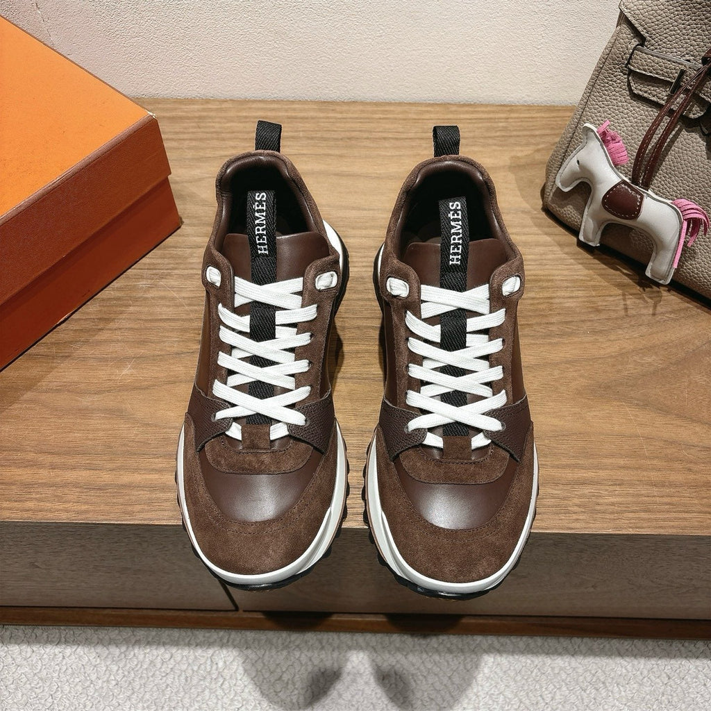 Hermes Brown Low-Top Sneakers — front