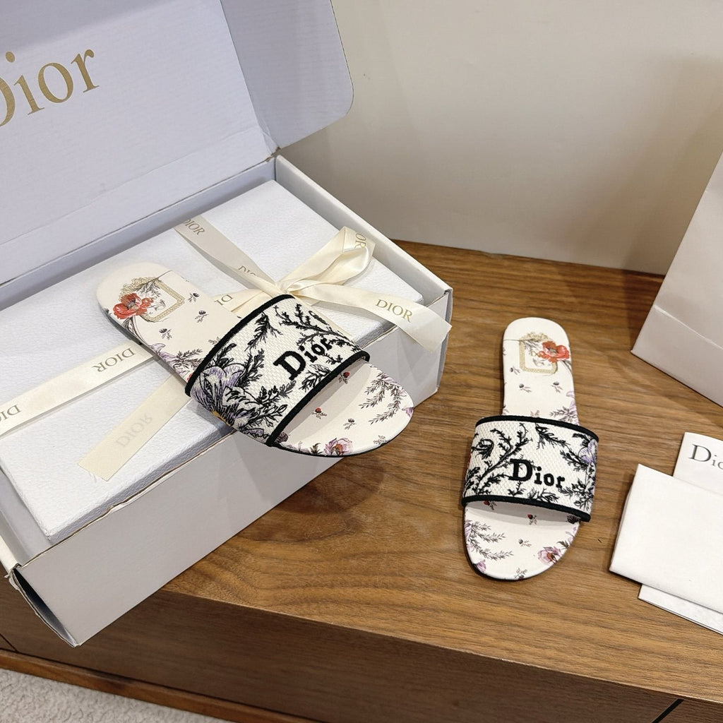 Dior Floral Printed Slide Sandals — side