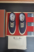 Loro Piana Navy Lace-Up Sneakers — hero