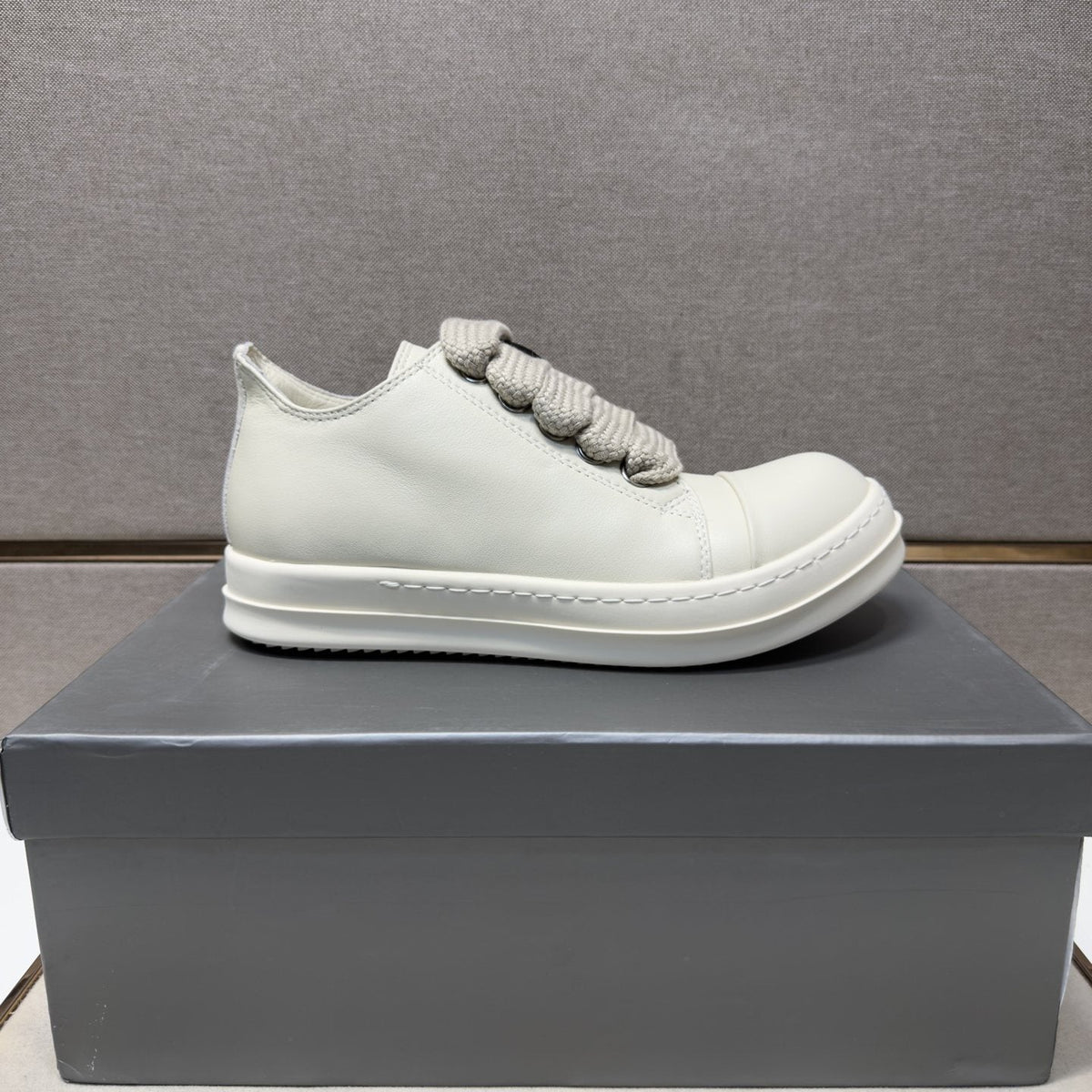 Rick Owens Off-White Low-Top Sneakers — side