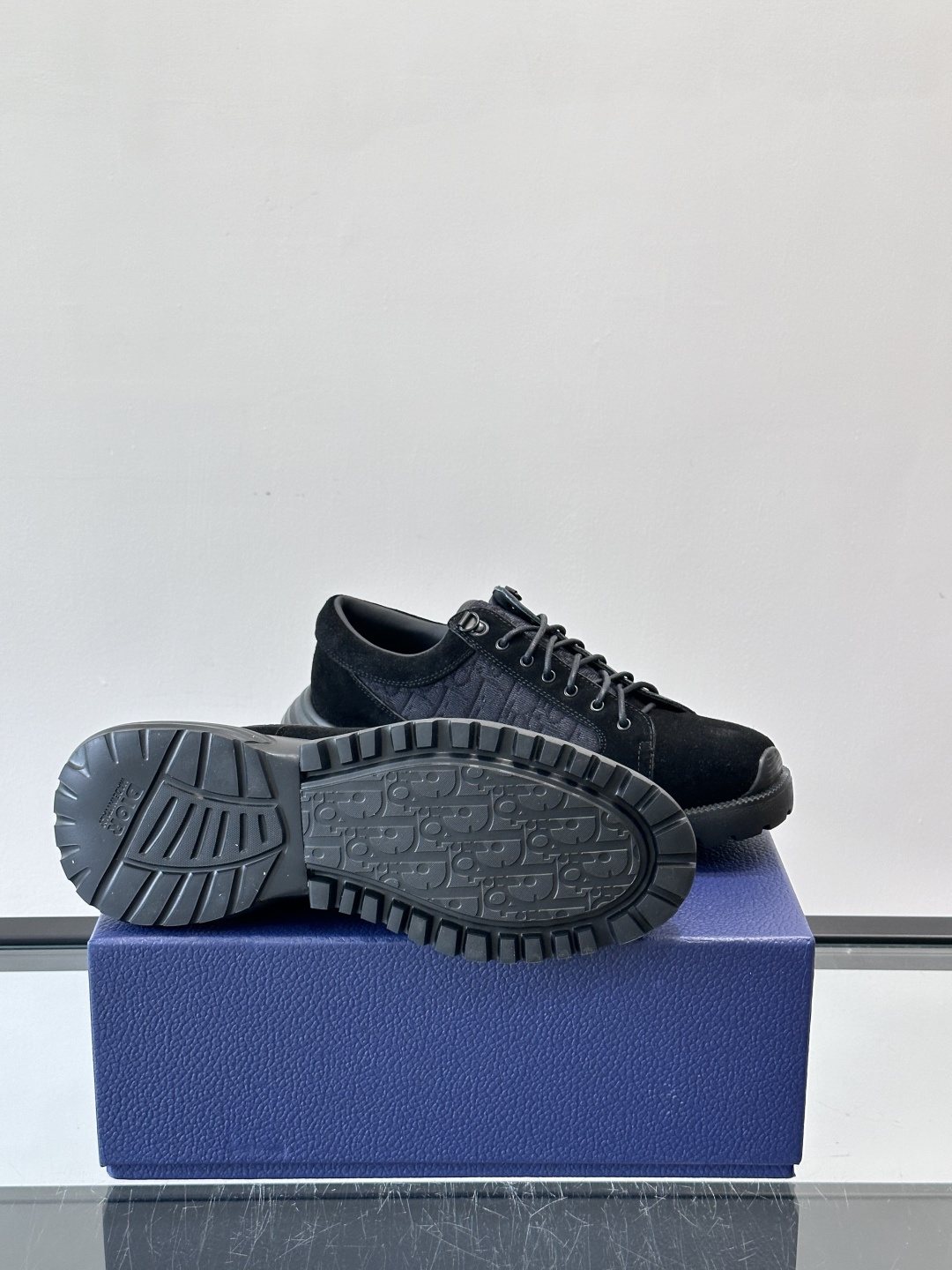 Dior Black Lace-Up Derby Shoes — side
