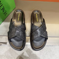 Bottega Veneta Black Woven Slide Sandals — hero