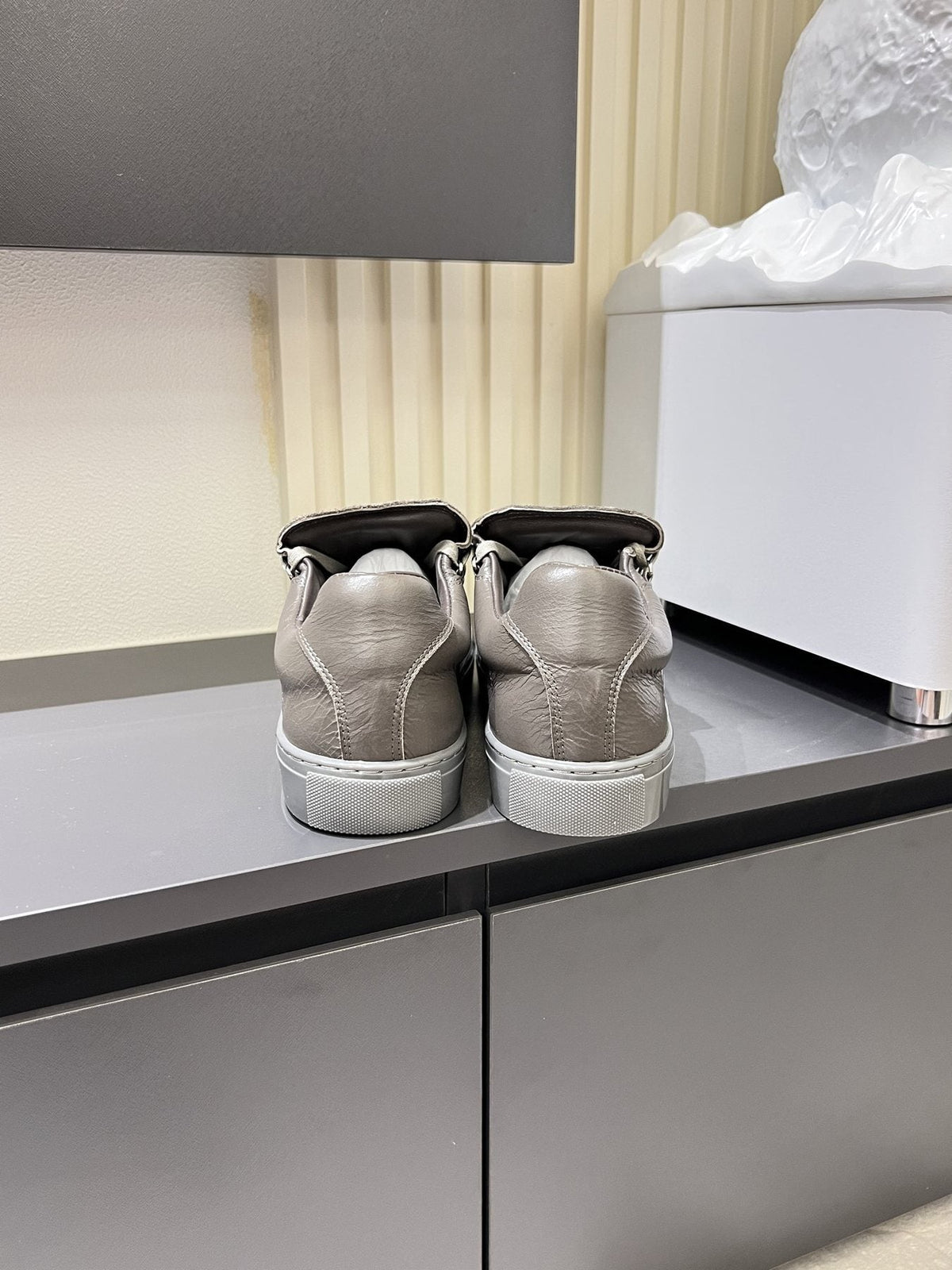 Balenciaga Taupe Gray Low-Top Sneakers — back