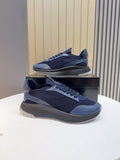 BOSS Navy Blue Knit Running Shoes — front