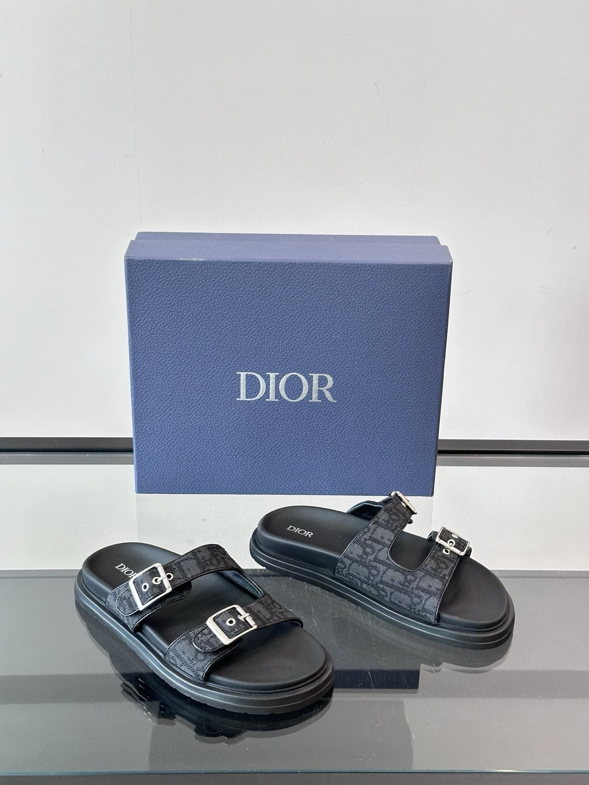 Dior Buckle Strap Slide Sandals — side