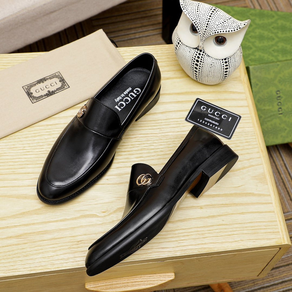 Gucci Black Double-G Slip-On Loafers — side