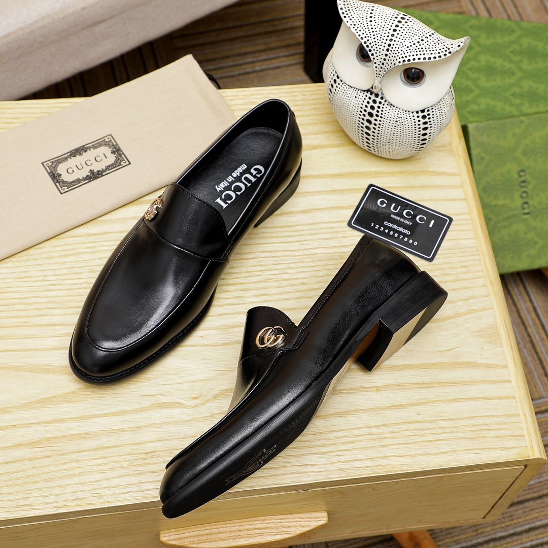 Gucci Black Double-G Slip-On Loafers — side