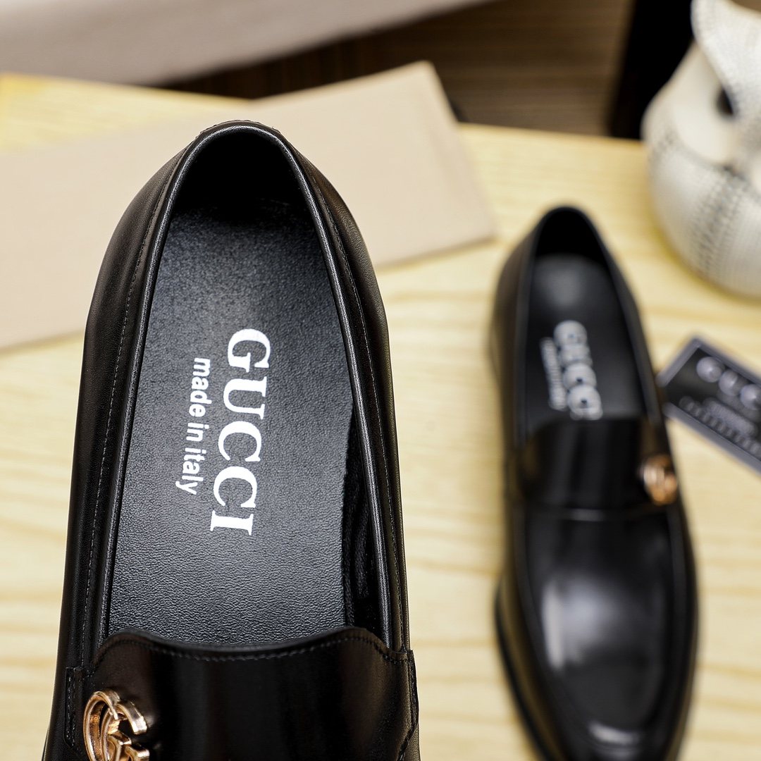 Gucci Black Double-G Slip-On Loafers — label