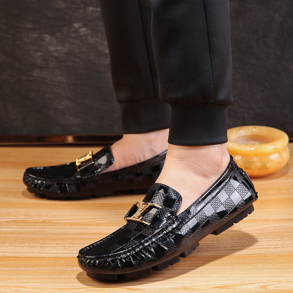 Louis Vuitton Black Buckle Driving Loafers — model