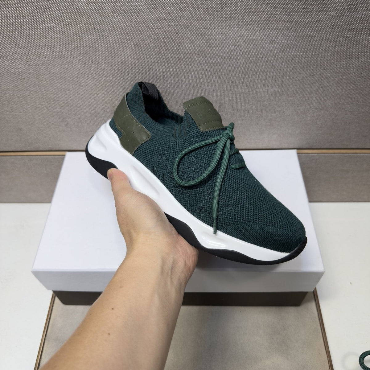 Berluti Dark Green Low-Top Sneakers — model
