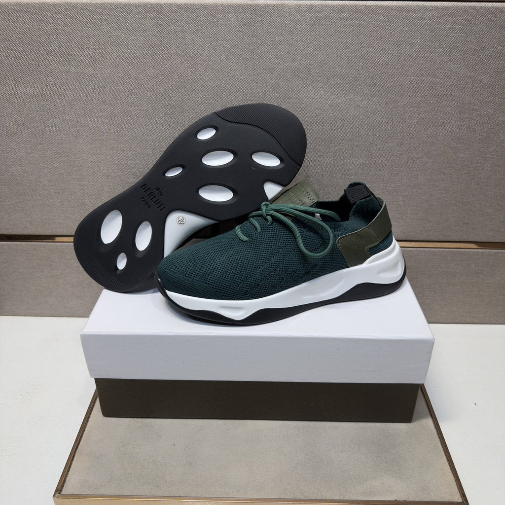 Berluti Dark Green Low-Top Sneakers — detail