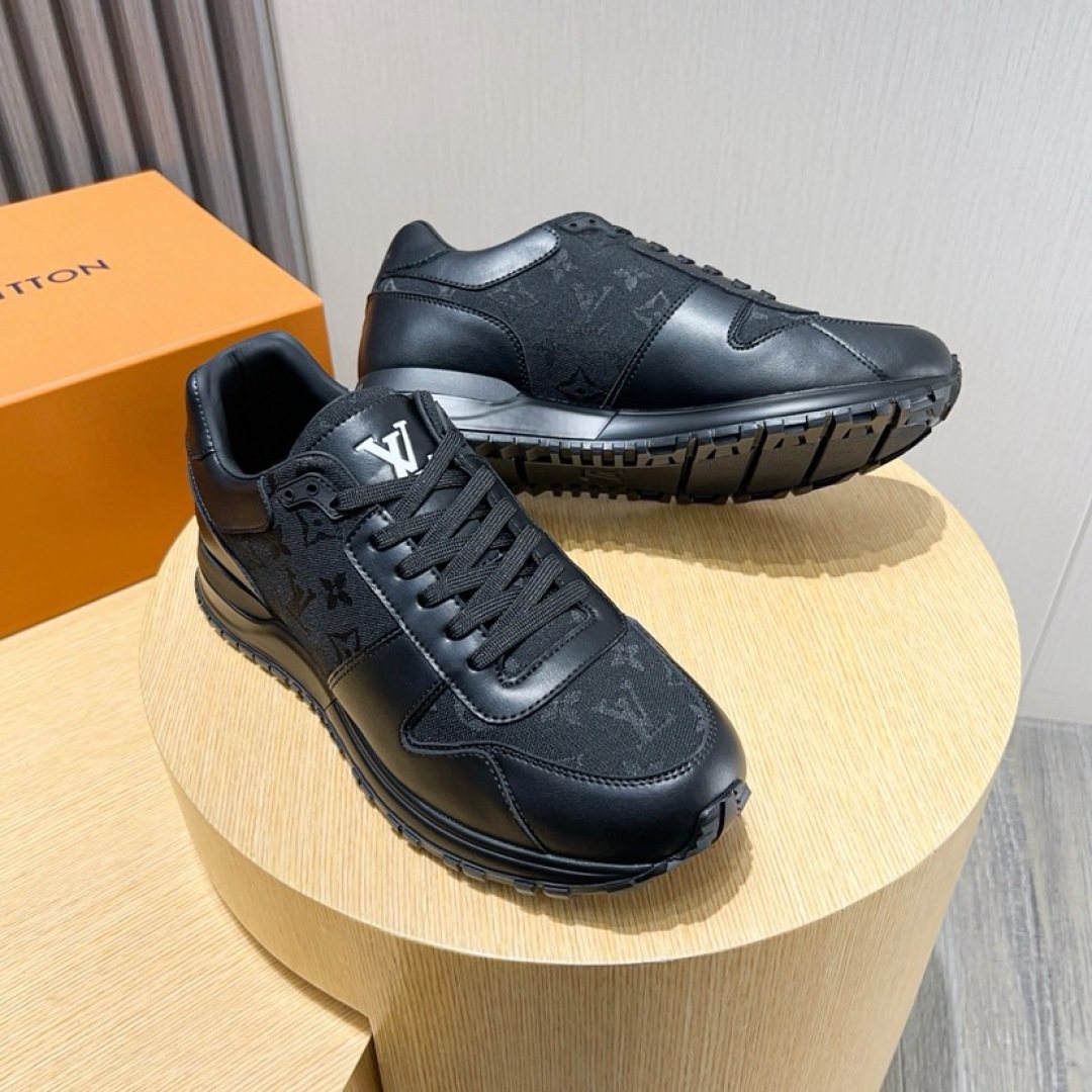 Louis Vuitton Black & Dark Gray Low-Top Sneakers — side