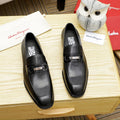 Ferragamo Black Metal Bit Loafers — hero