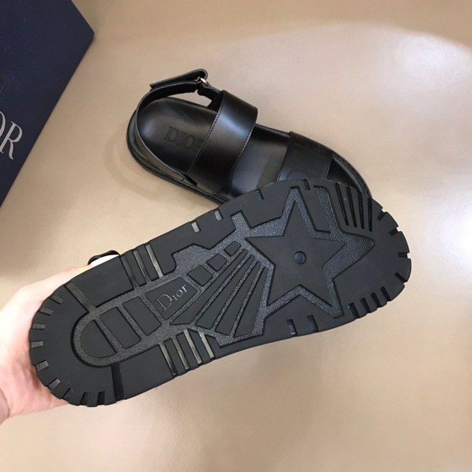 Dior Black Two-Strap Slingback Sandals — detail