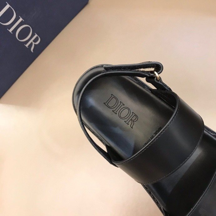 Dior Black Two-Strap Slingback Sandals — detail