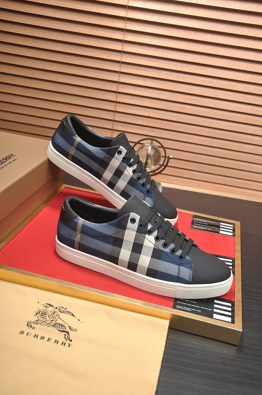 Burberry Check Panel Low-Top Sneakers — side