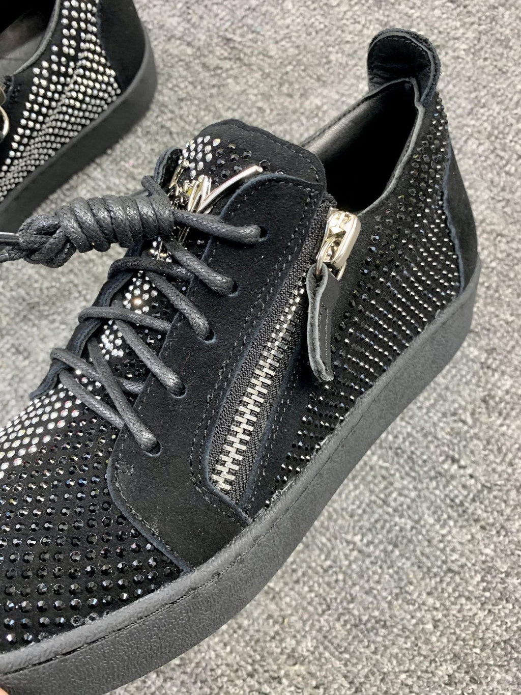 Giuseppe Zanotti Black Studded Low-Top Sneakers — detail