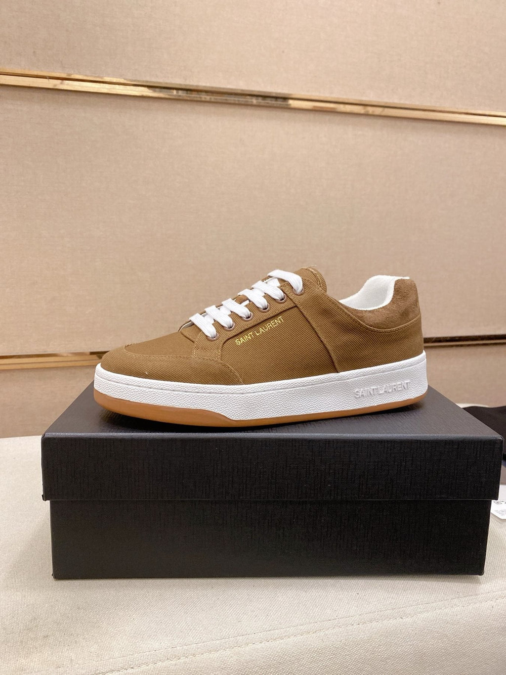 Saint Laurent Perforated Low-Top Sneakers — front