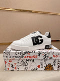 Dolce & Gabbana White Black Accent Sneakers — hero