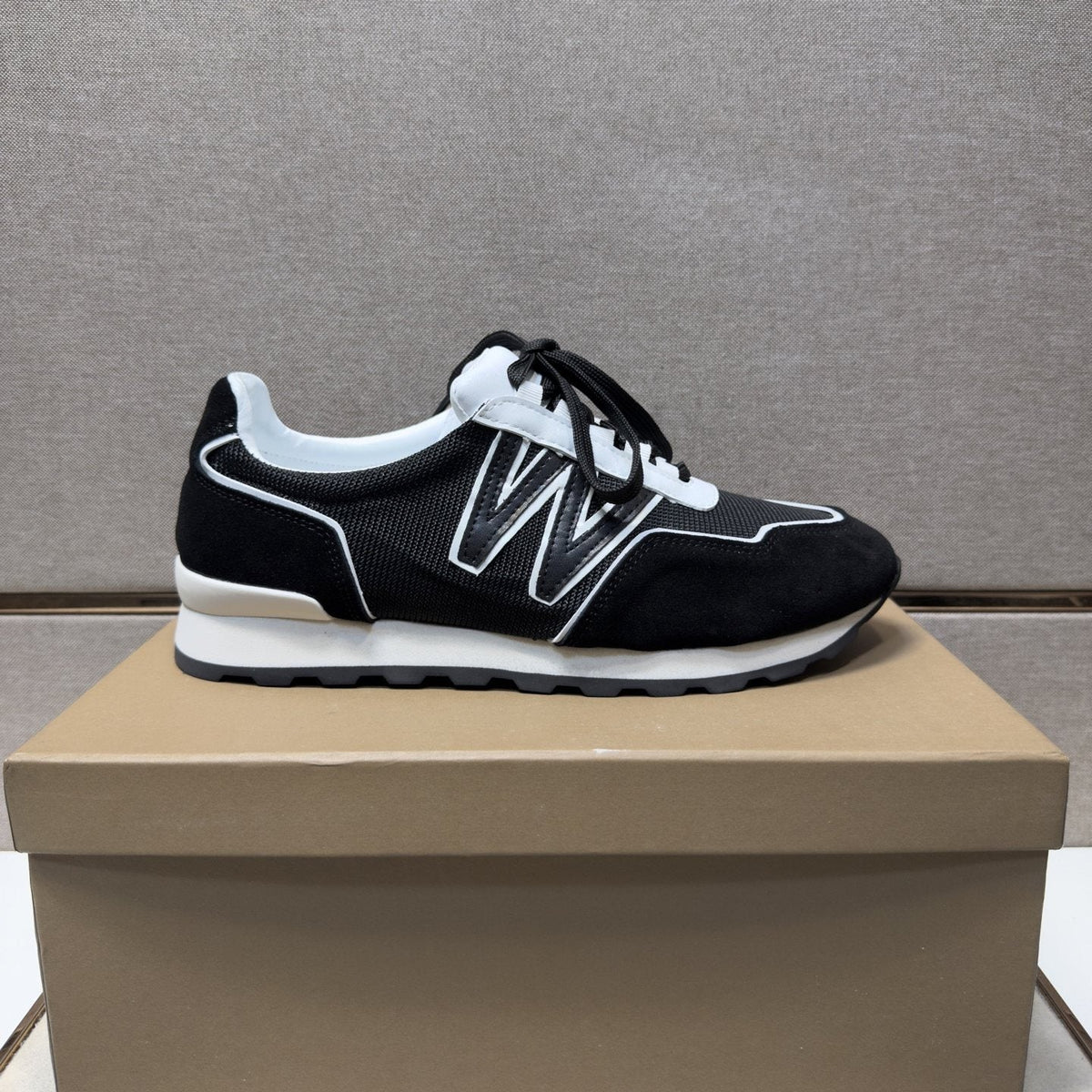 J.M. Weston Black and White Panel Sneakers — side