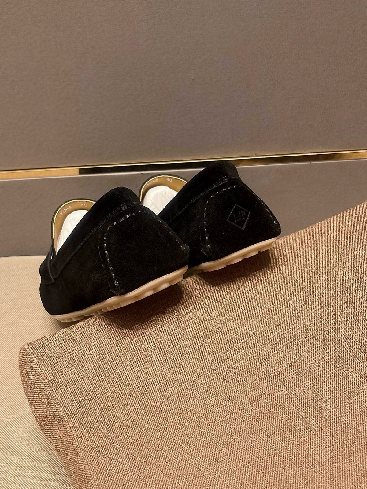 Loro Piana Black Metal-Bit Loafers — back