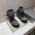 Gray and Black Distressed High-Top Sneakers — hero
