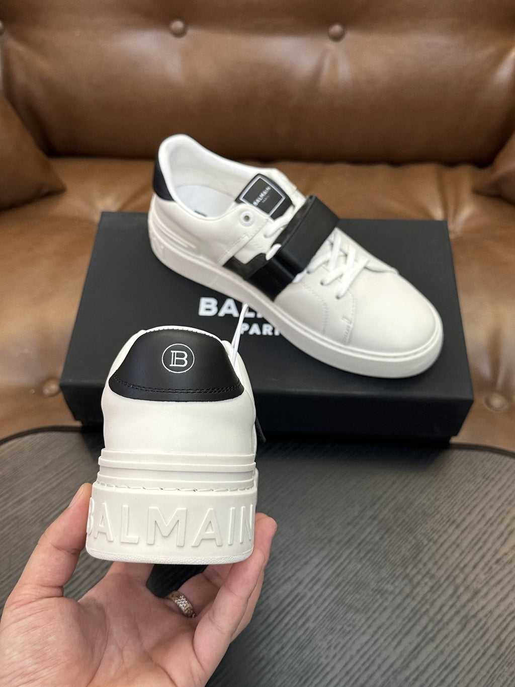 Balmain B-Skate Strap Sneakers — detail